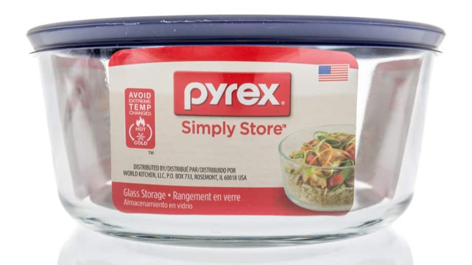 Pyrex food container.