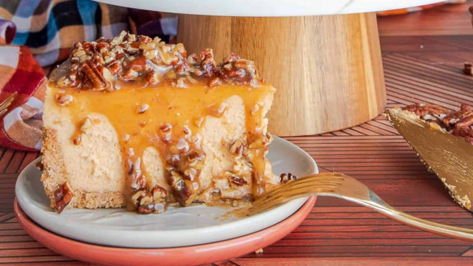 Sweet Potato Cheesecake with Pecan Praline Topping.
