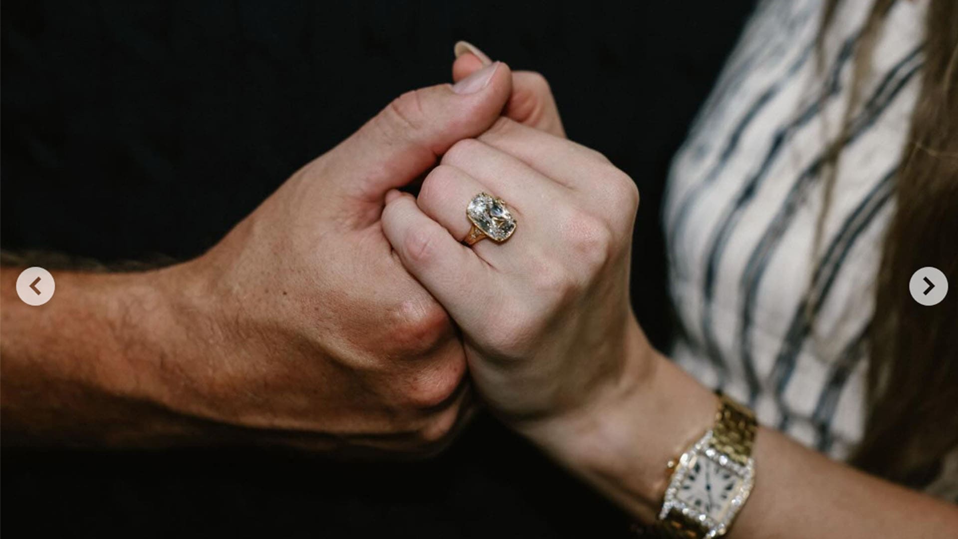 Taylor Swift and Travis Kelce engagement ring.