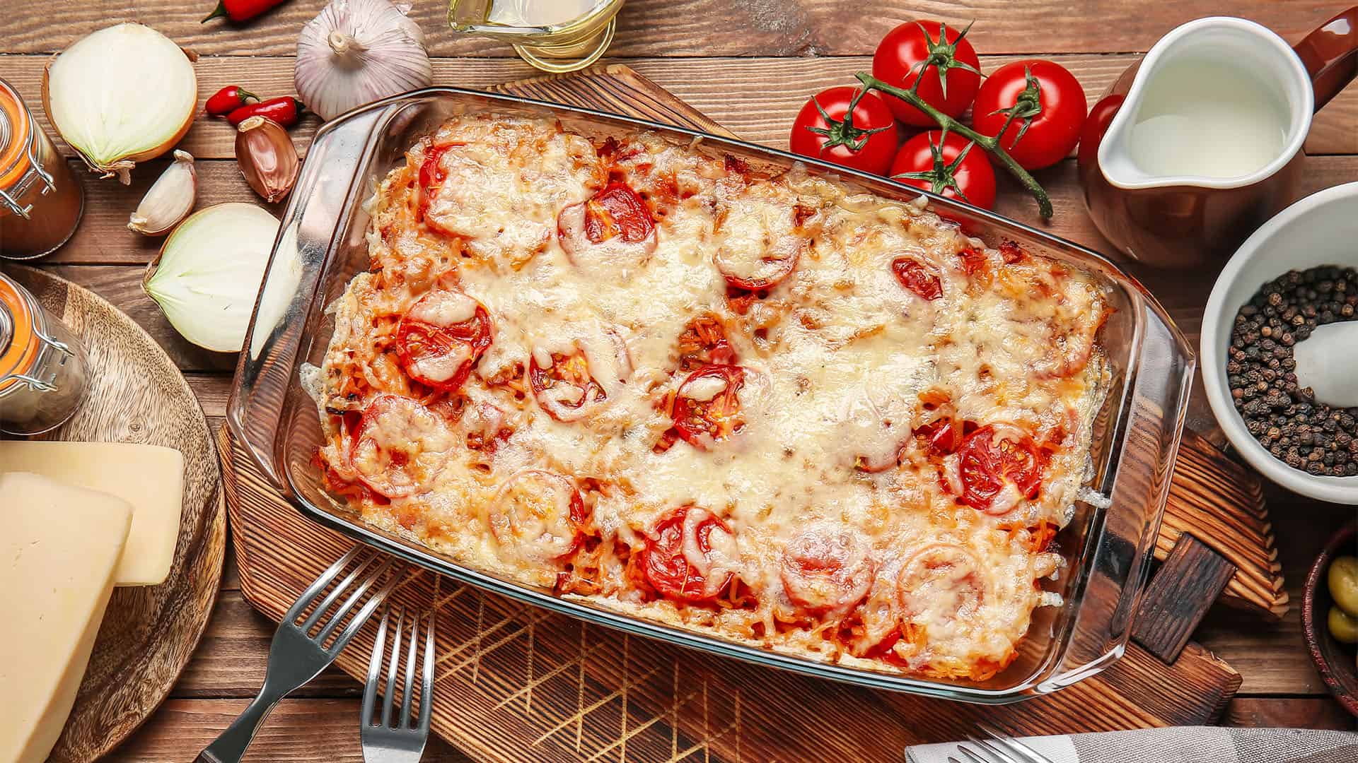 casserole in pyrex glass