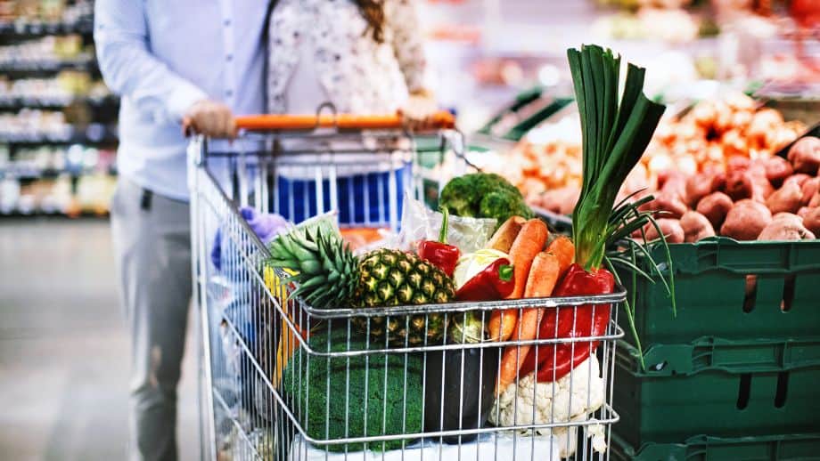 shopping cart in grocery store