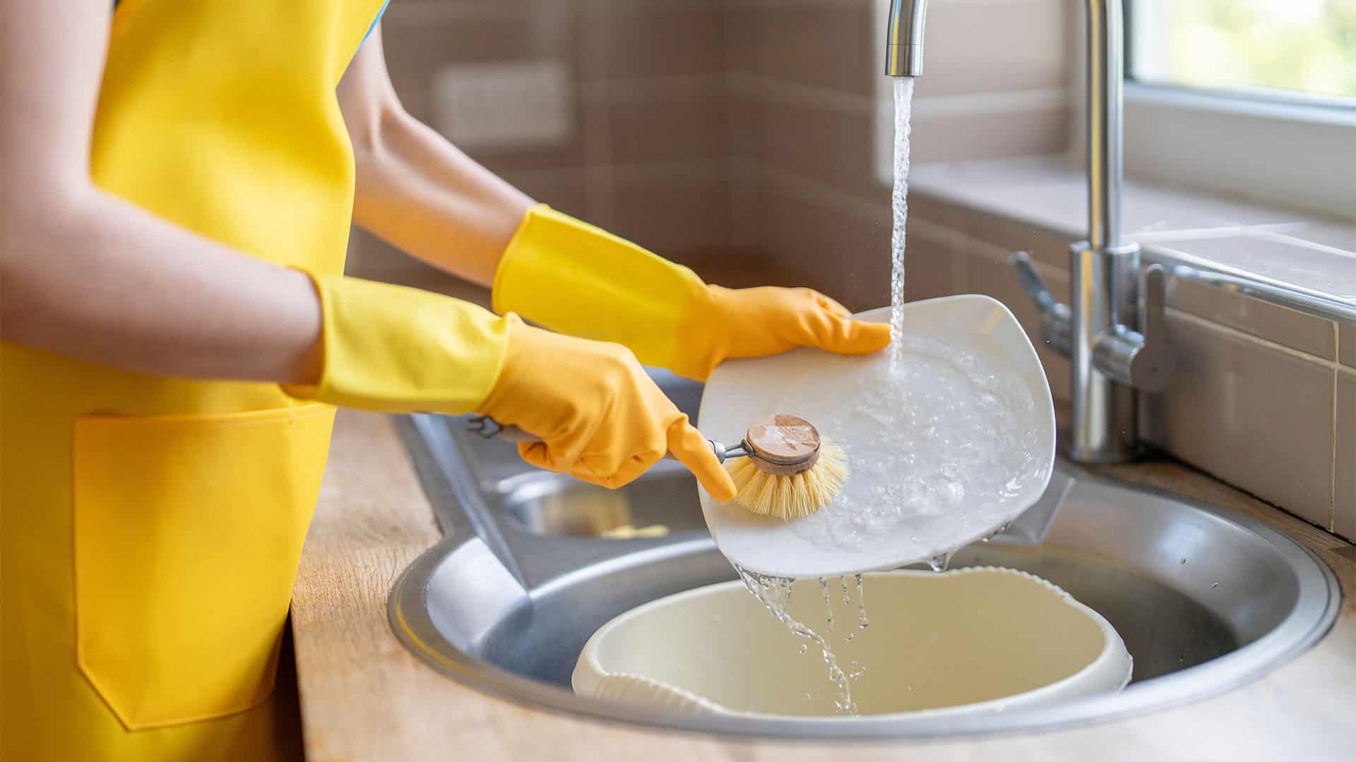 washing dishes.