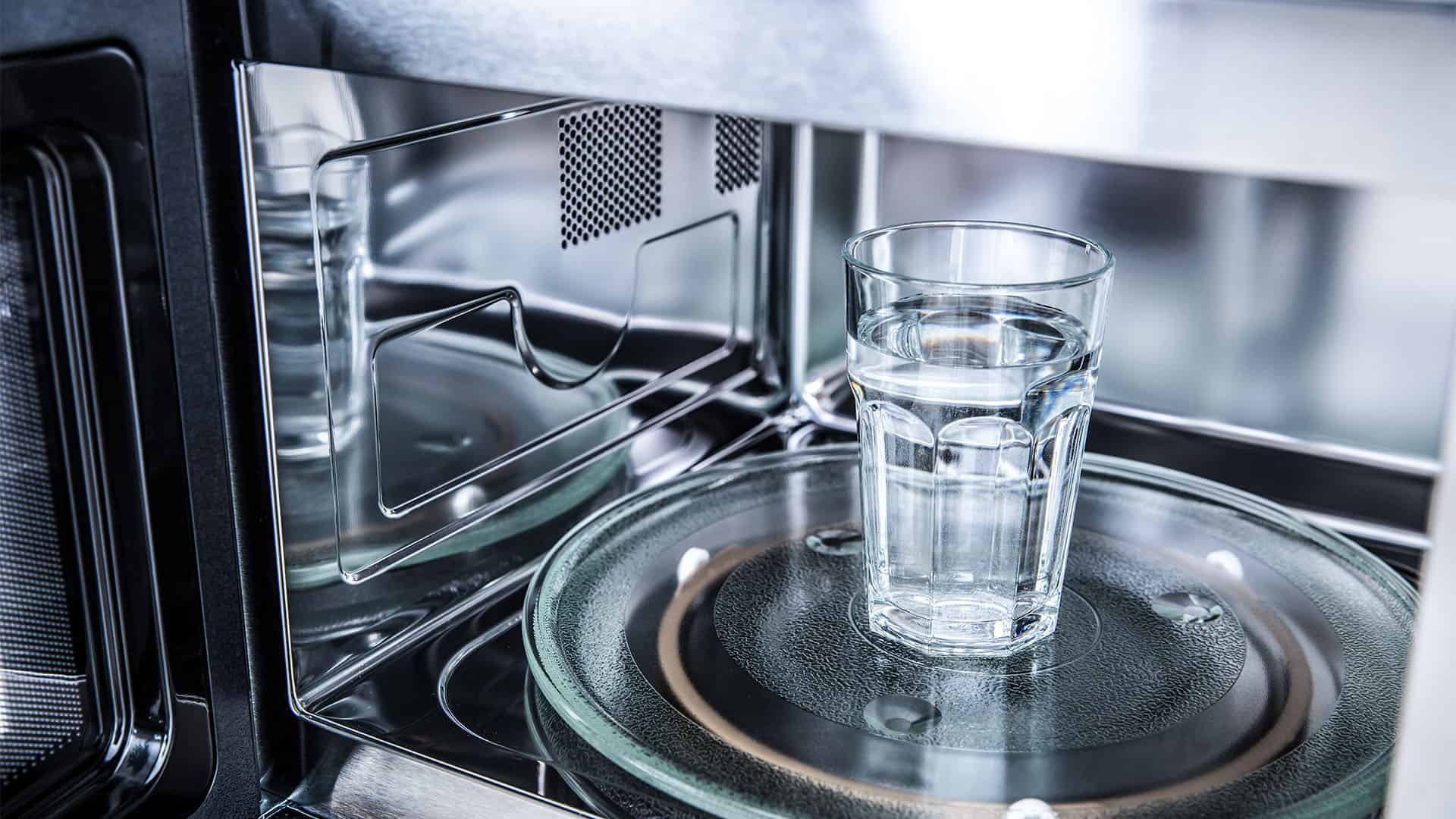 water in microwave.