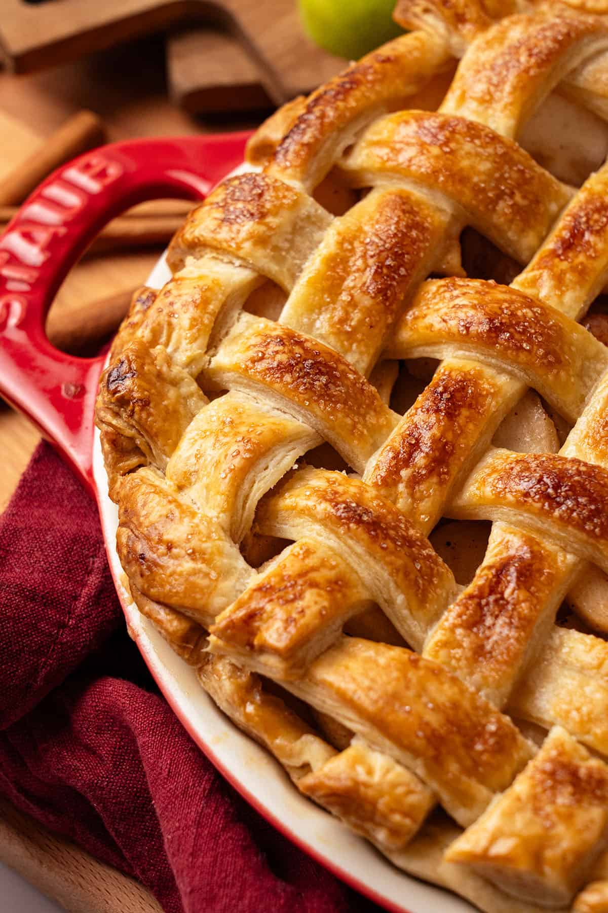 Apple Pie in a pie tin.