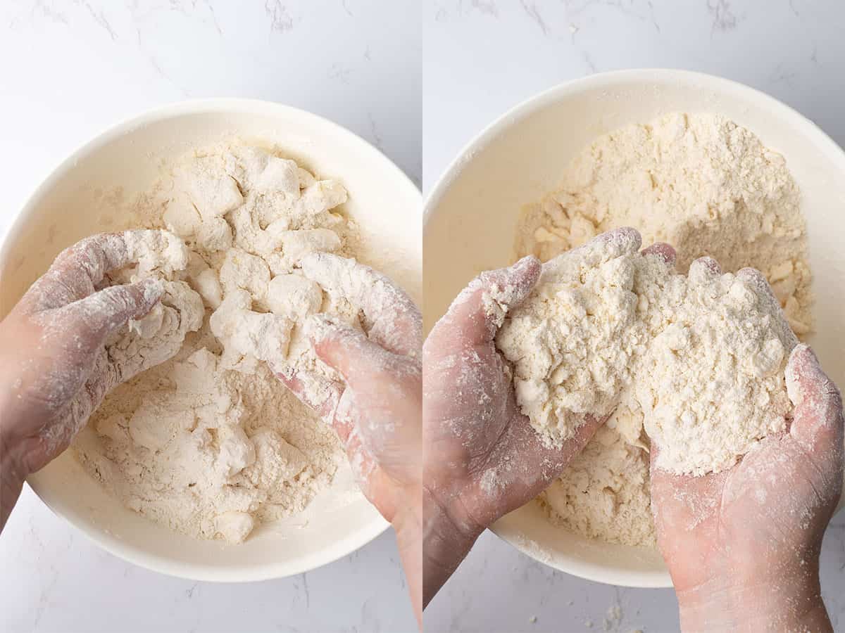 making the apple pie crust.