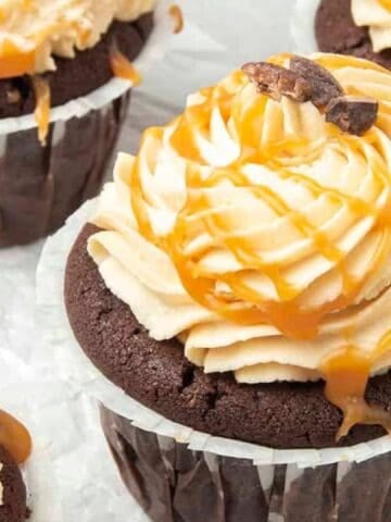 Chocolate Caramel Cupcakes.