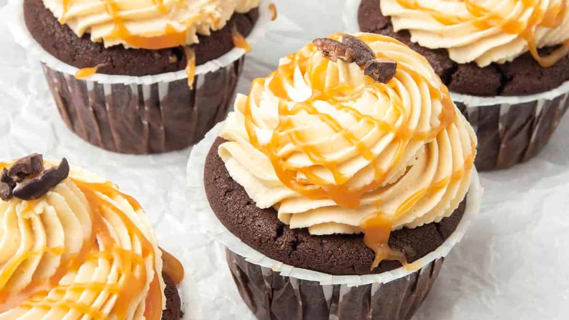 Chocolate Caramel Cupcakes.