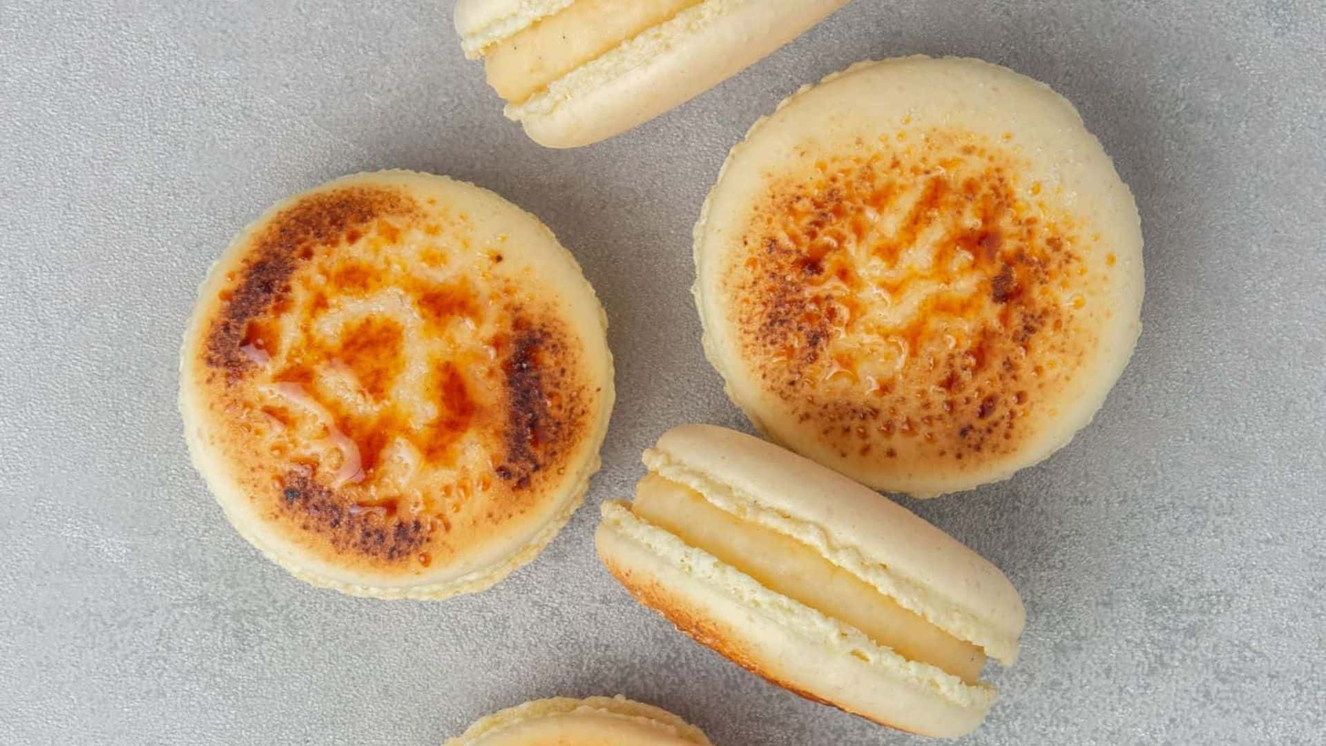 Creme Brulee Macarons.