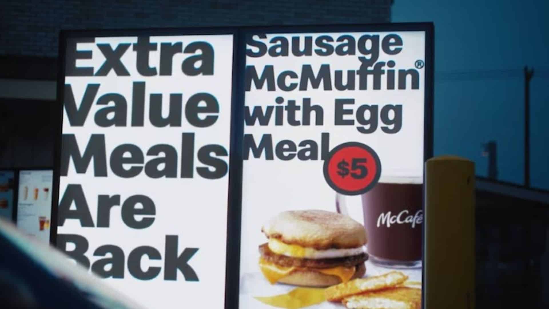 Mcdonalds value meals sign 2