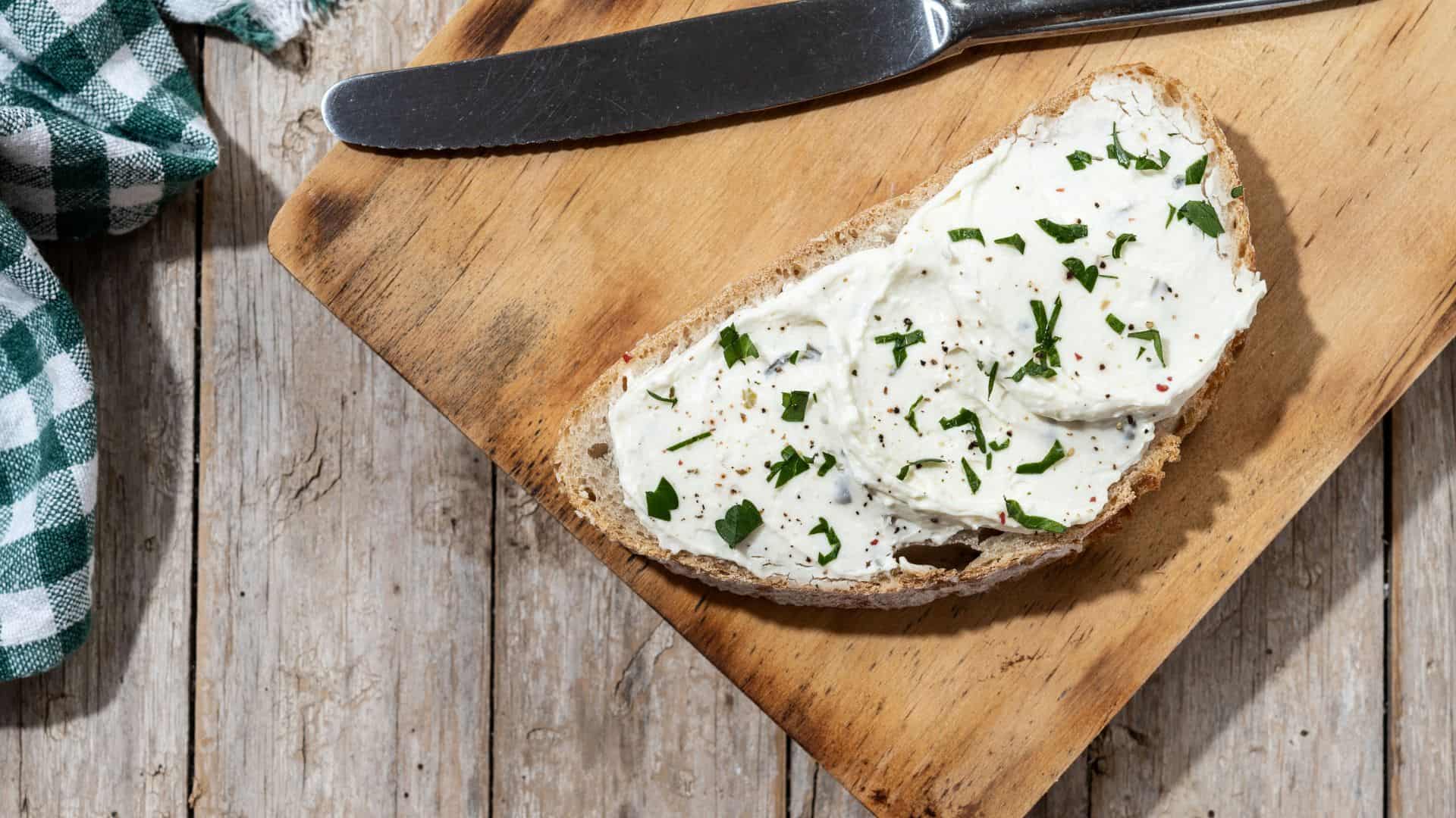 cream cheese on toast