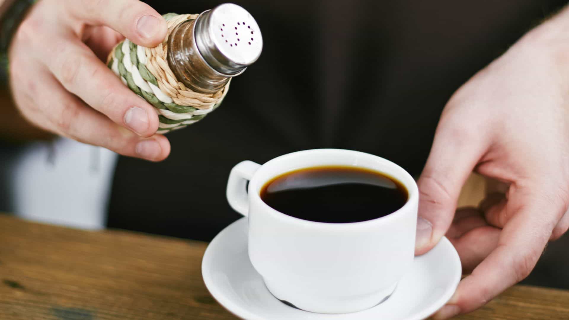 adding salt to black coffee