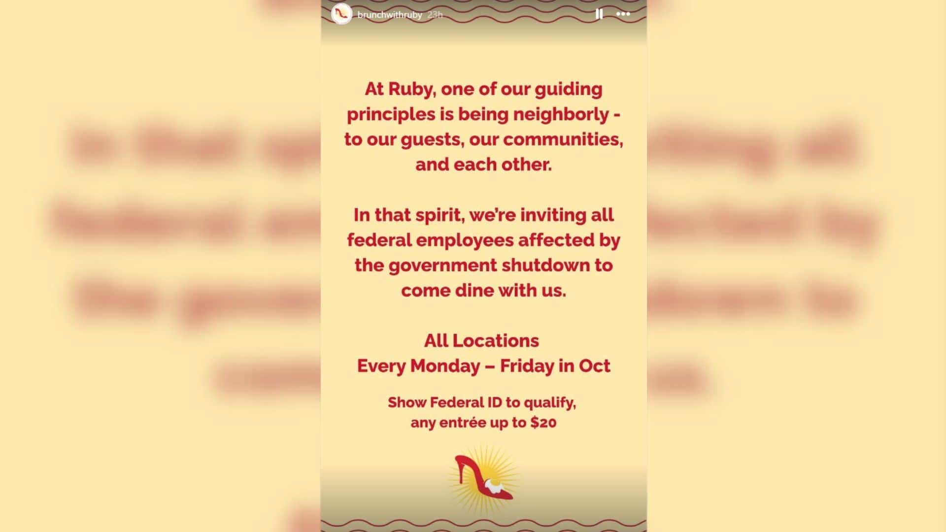brunch with ruby story instagram