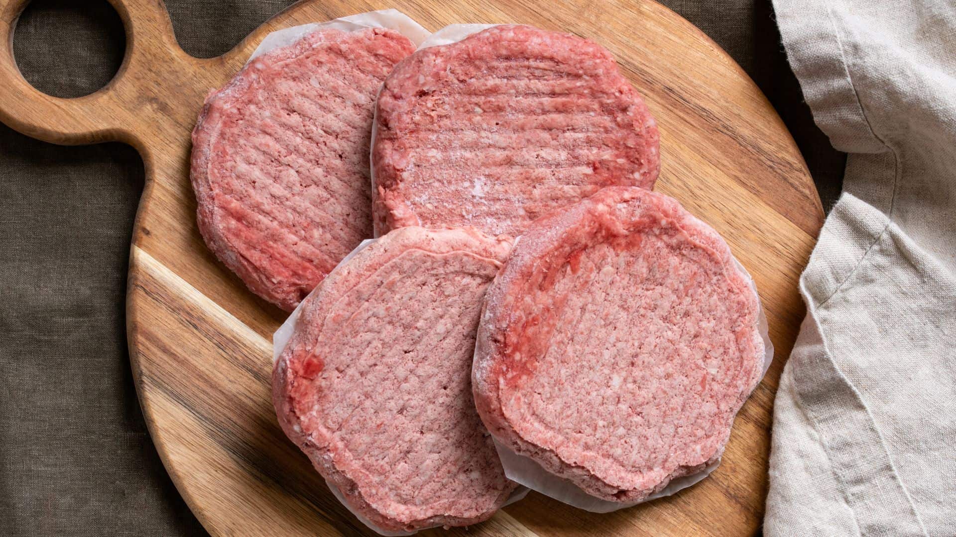 frozen meat on counter