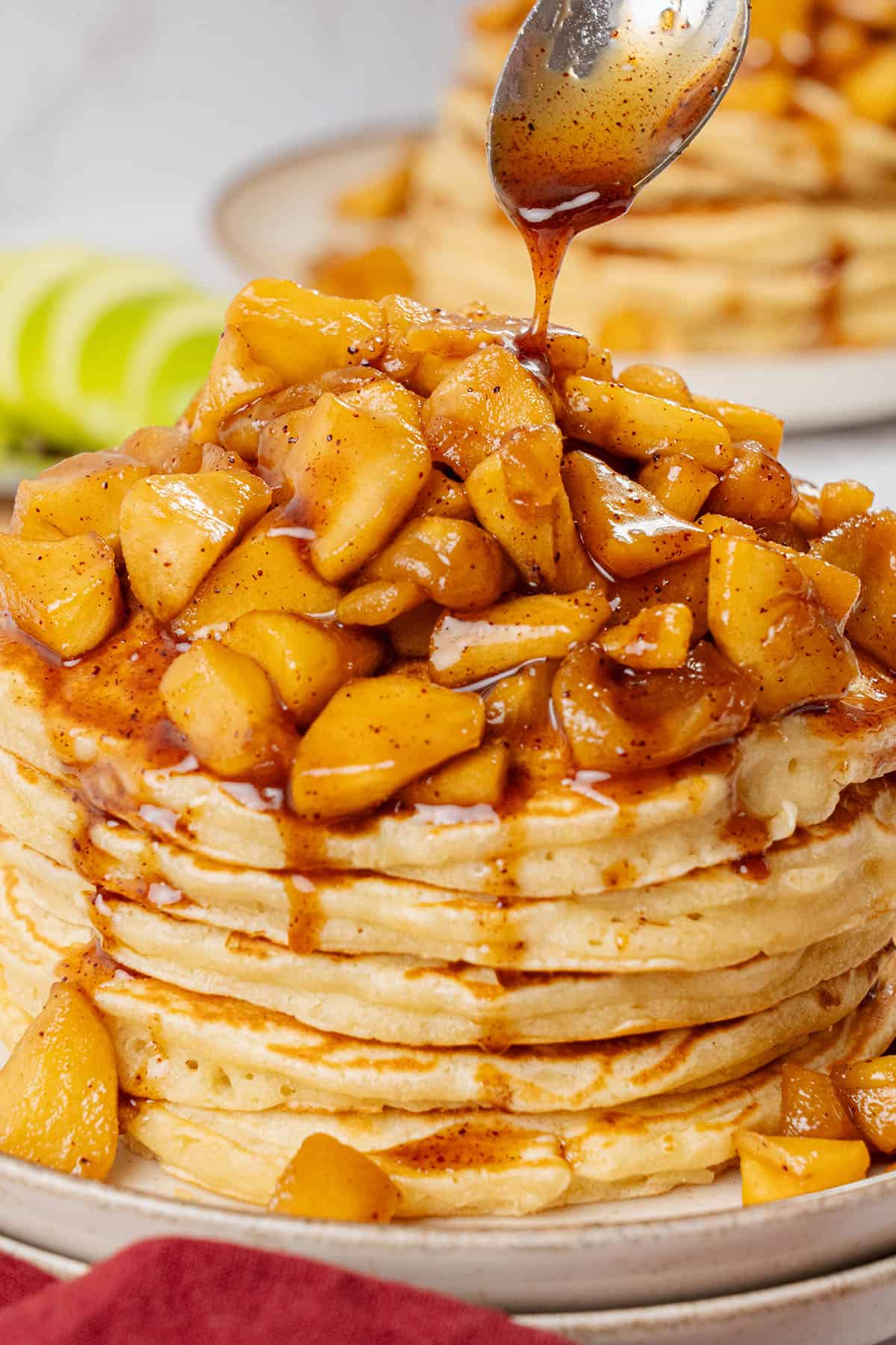 Apple Cinnamon Pancakes on a plate.