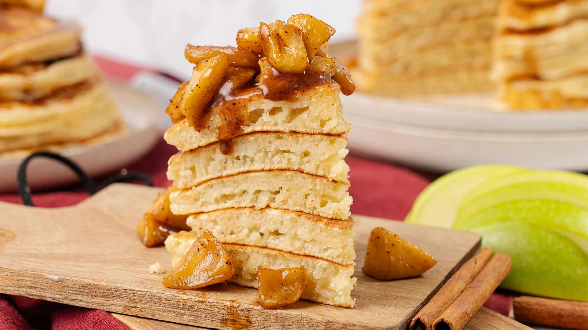 Apple Cinnamon Pancakes on a plate.