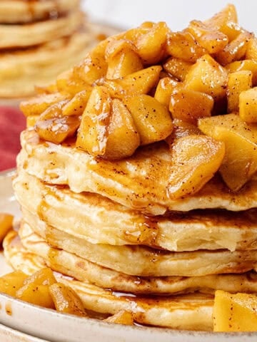 Apple Cinnamon Pancakes on a plate.