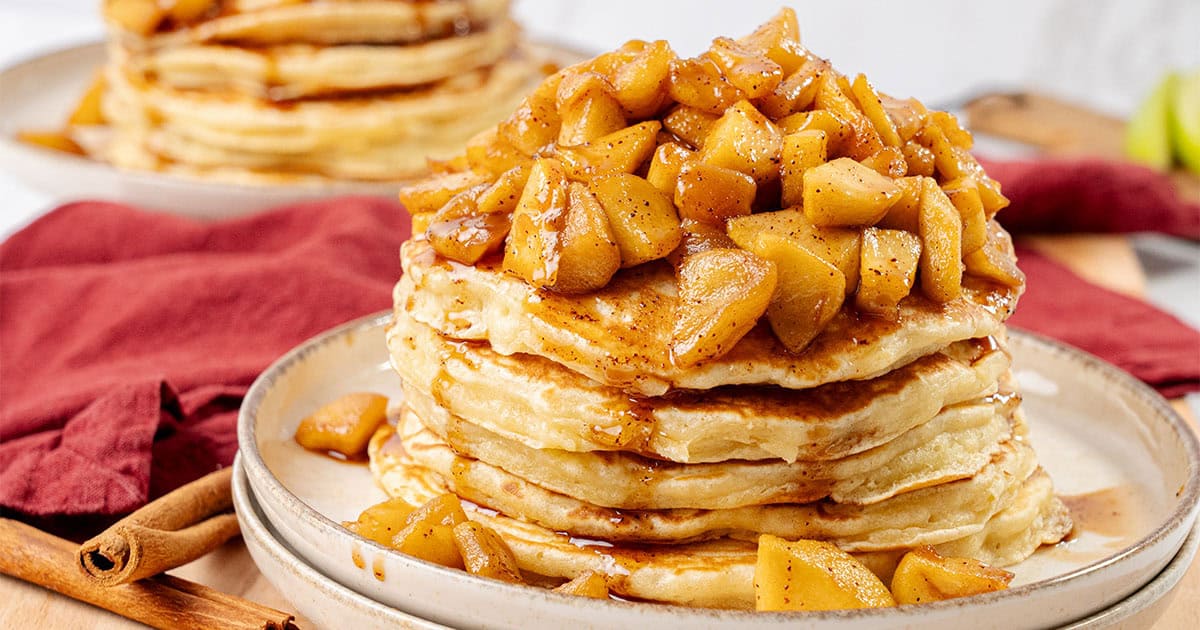 Apple Cinnamon Pancakes on a plate.