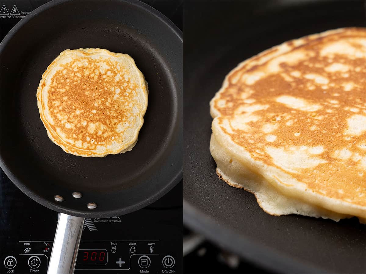 Pancake in a pan.