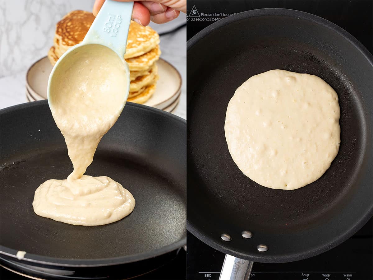 Pancake in a pan.