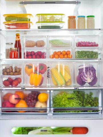 refrigerator full of with food.