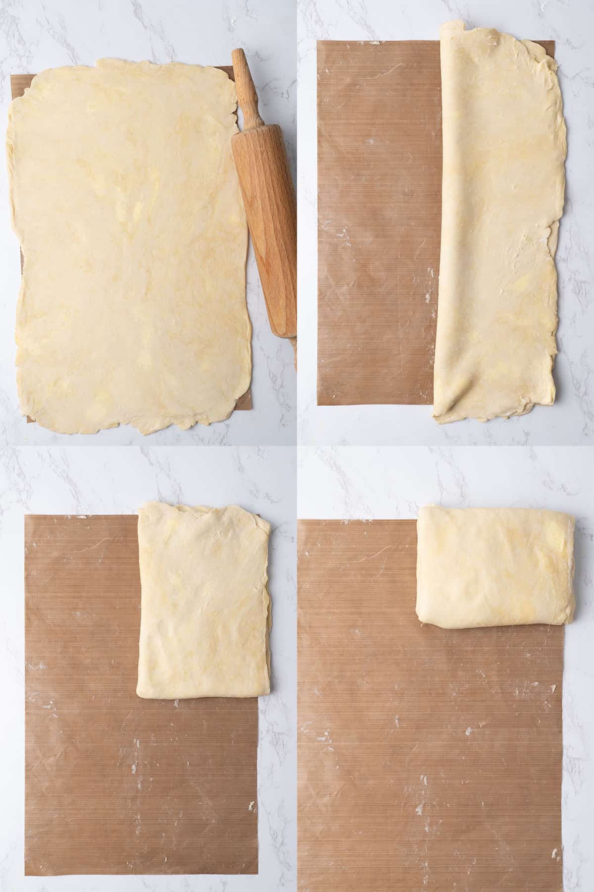 Roll the chilled dough into a rectangle.