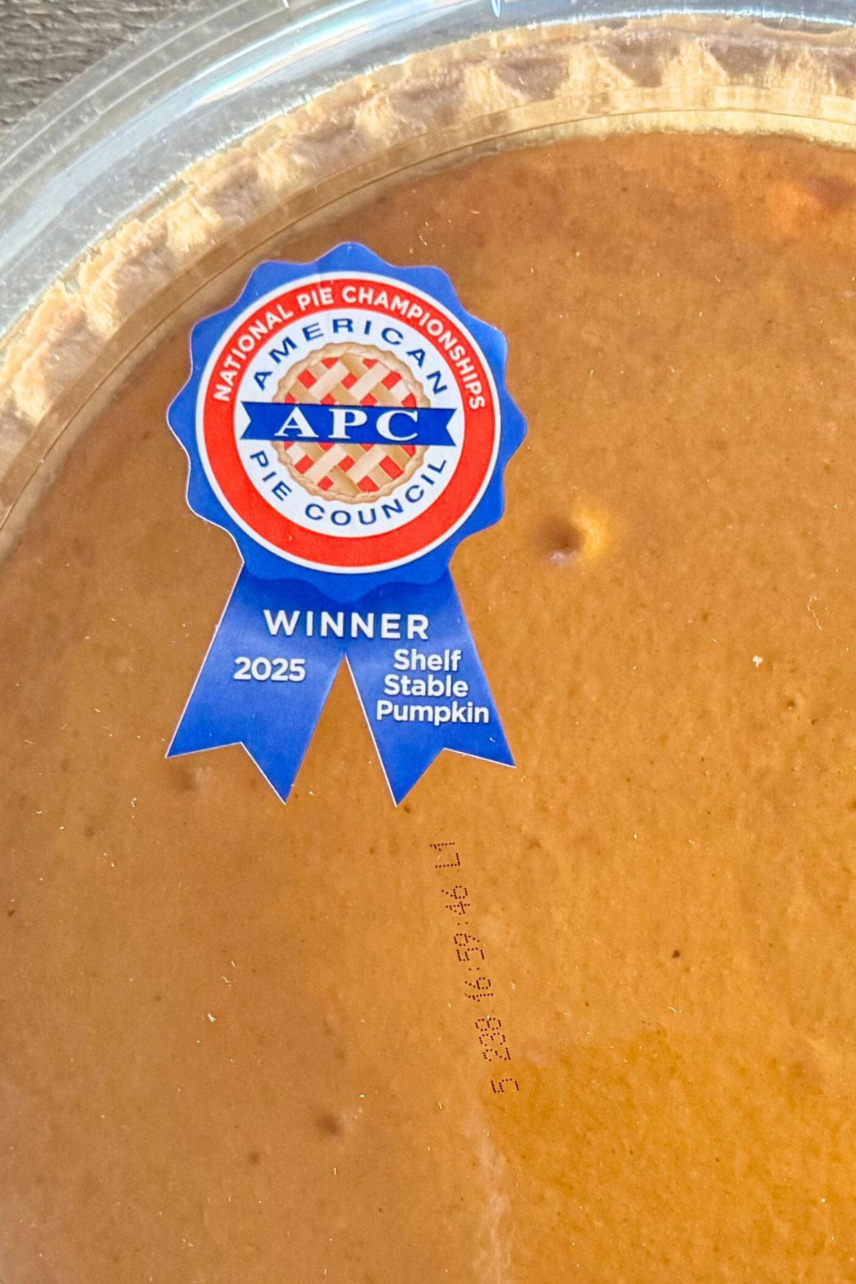Sam's Club pumpkin pie.