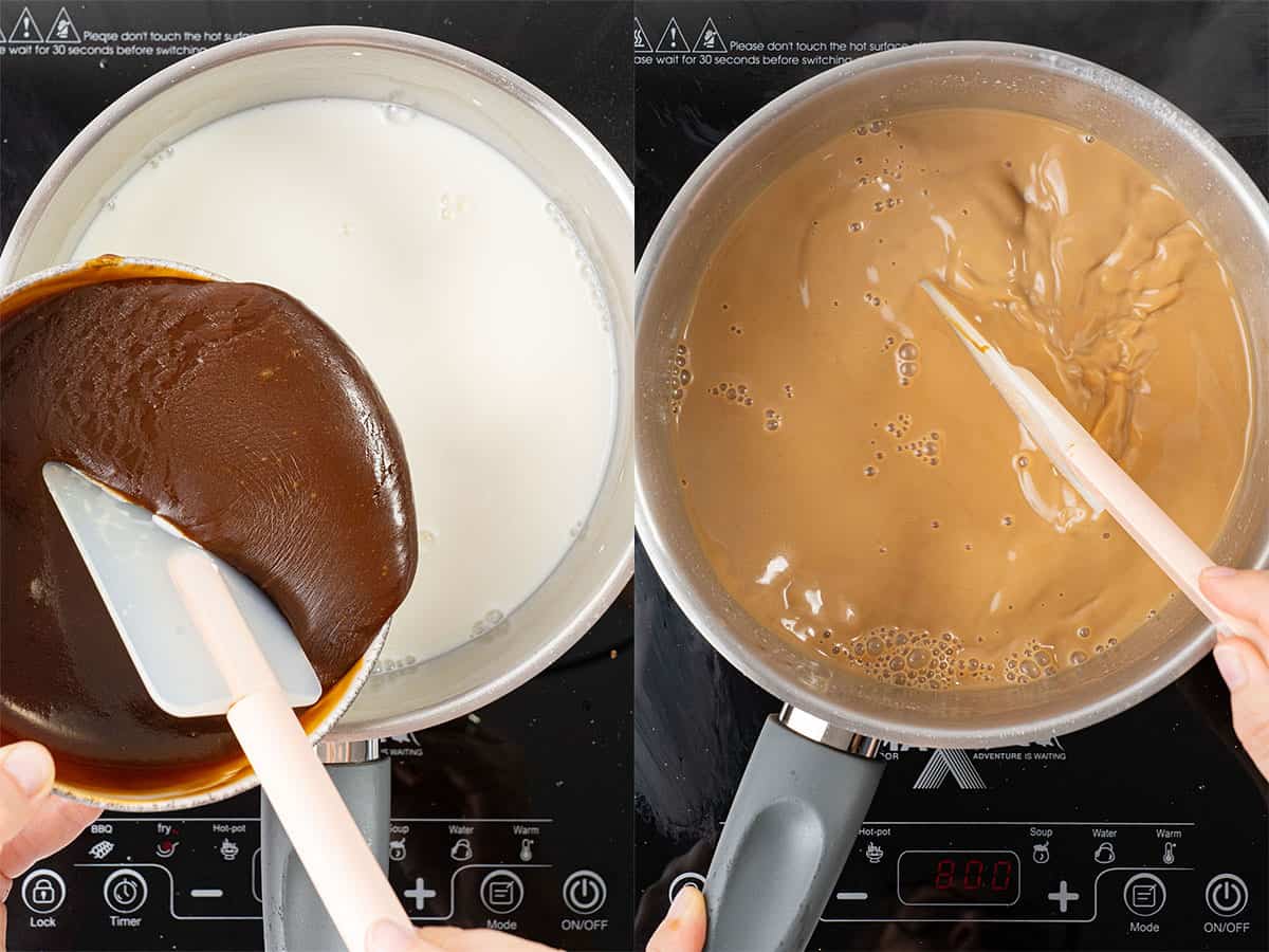 mix butterscotch with heavy cream.