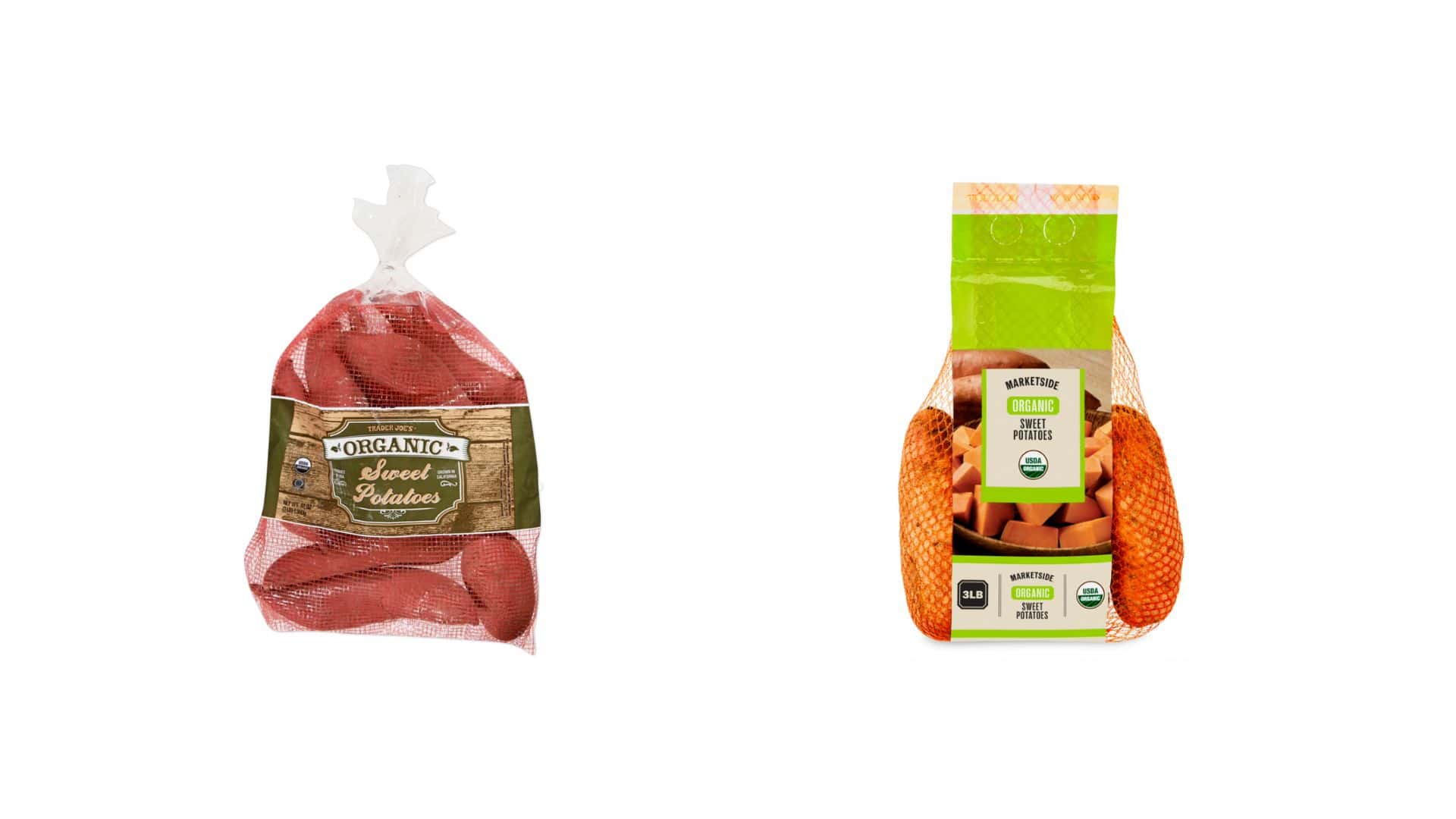 Organic sweet potatoes comparison