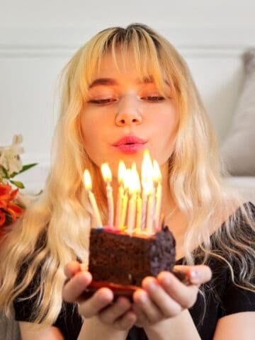 blowing out birthday candles