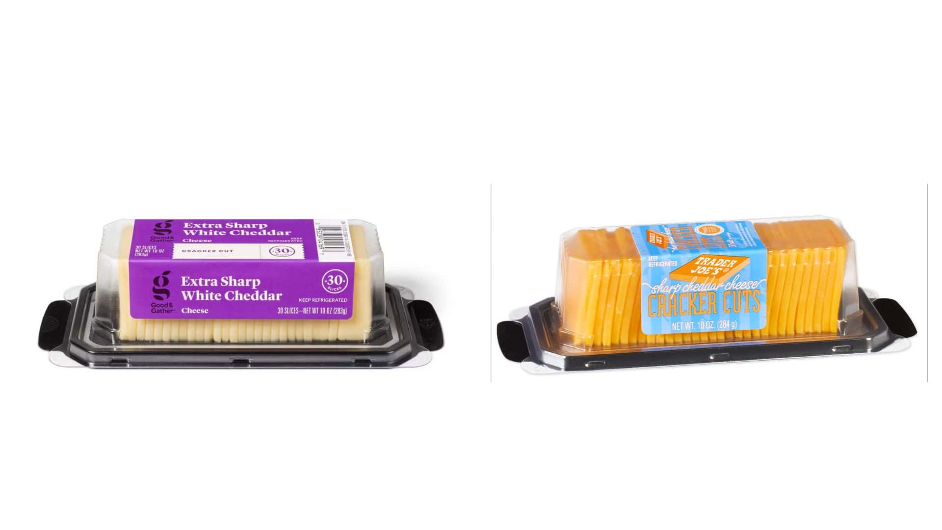 Cheddar cheese cracker cuts