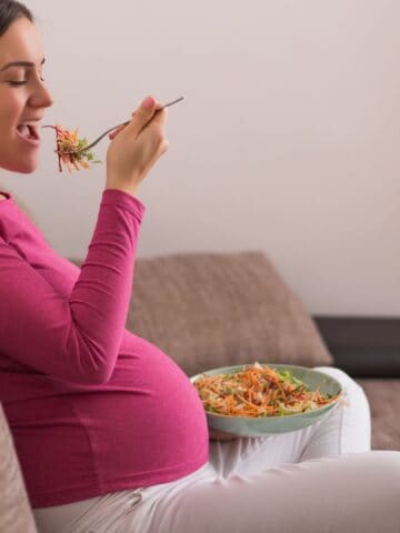 pregnant woman eating