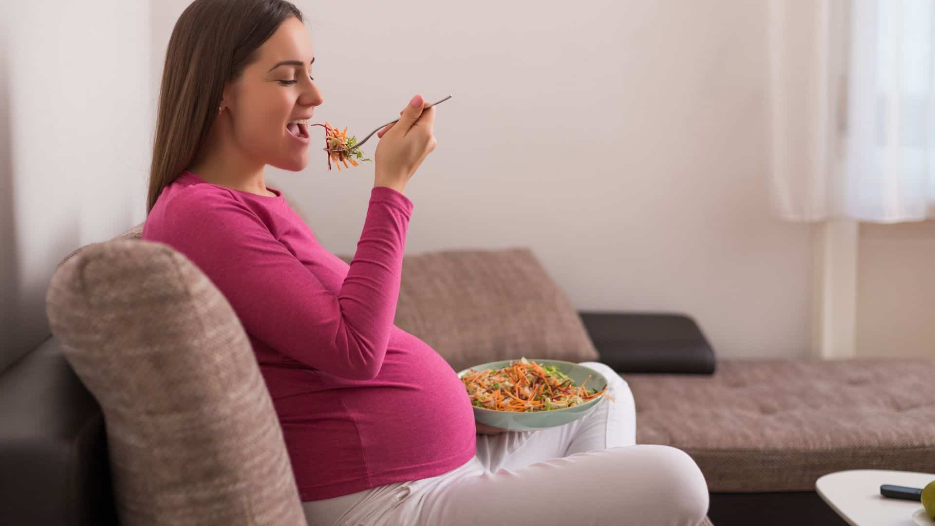 pregnant woman eating