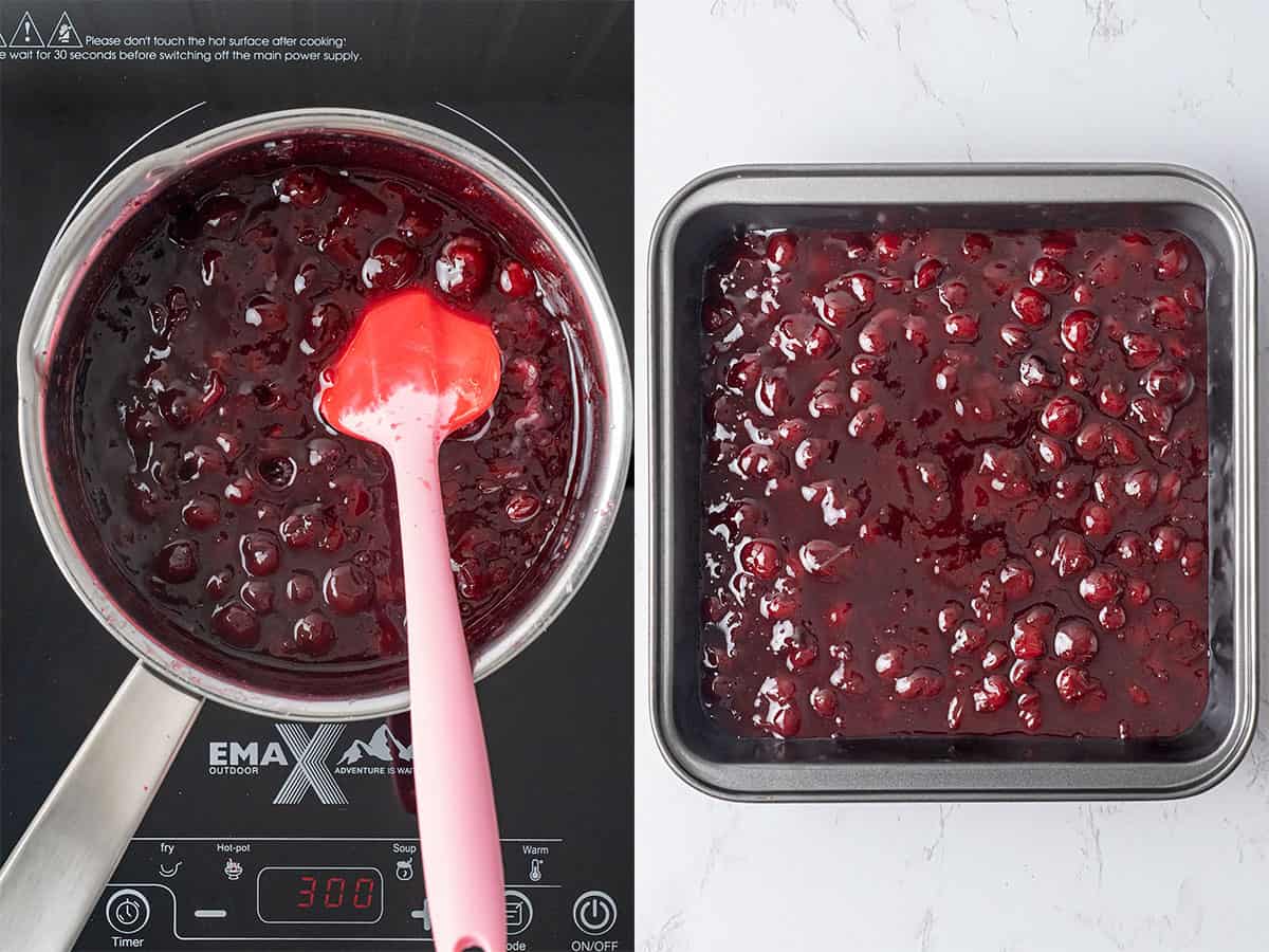 Cherry pie filling process.