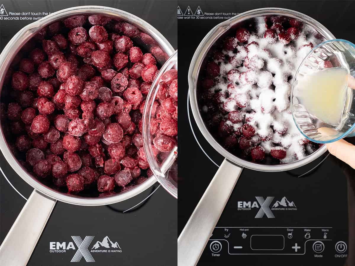 Cherry pie filling process.