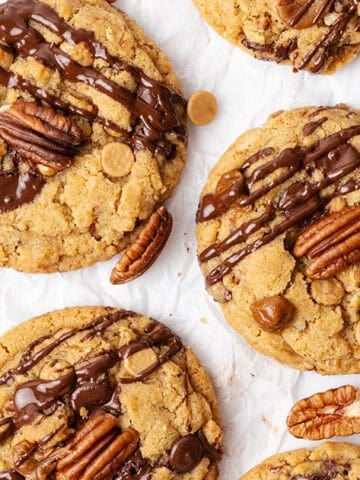 Turtle Cookies on a baking paper.