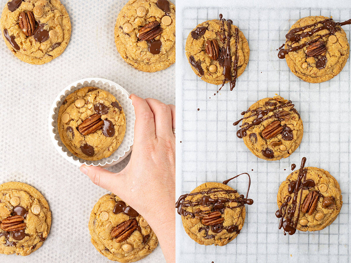 Turtle cookies baking.
