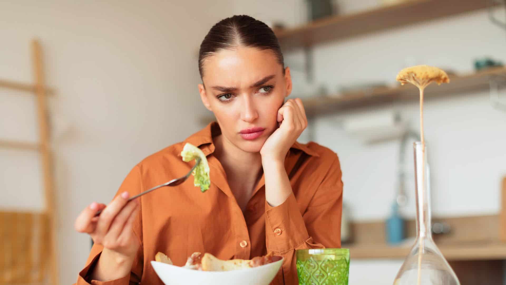 woman eating alone