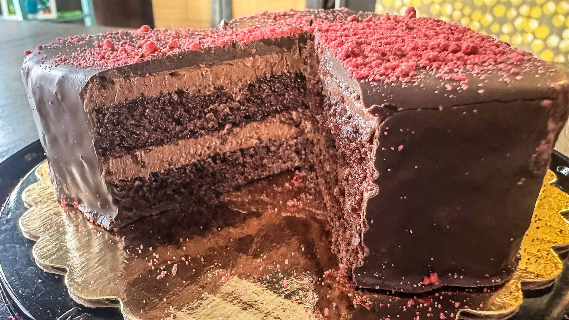 a slice of Trader Joe's Chocolate Mousse Cake.