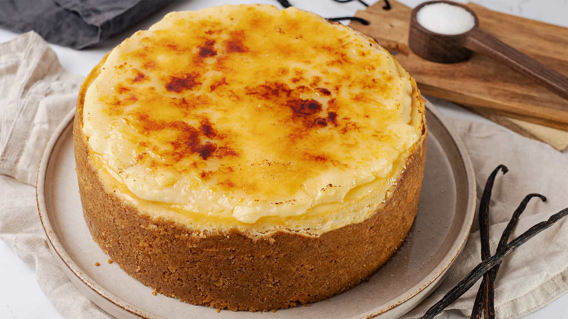 Creme brulee cheesecake.