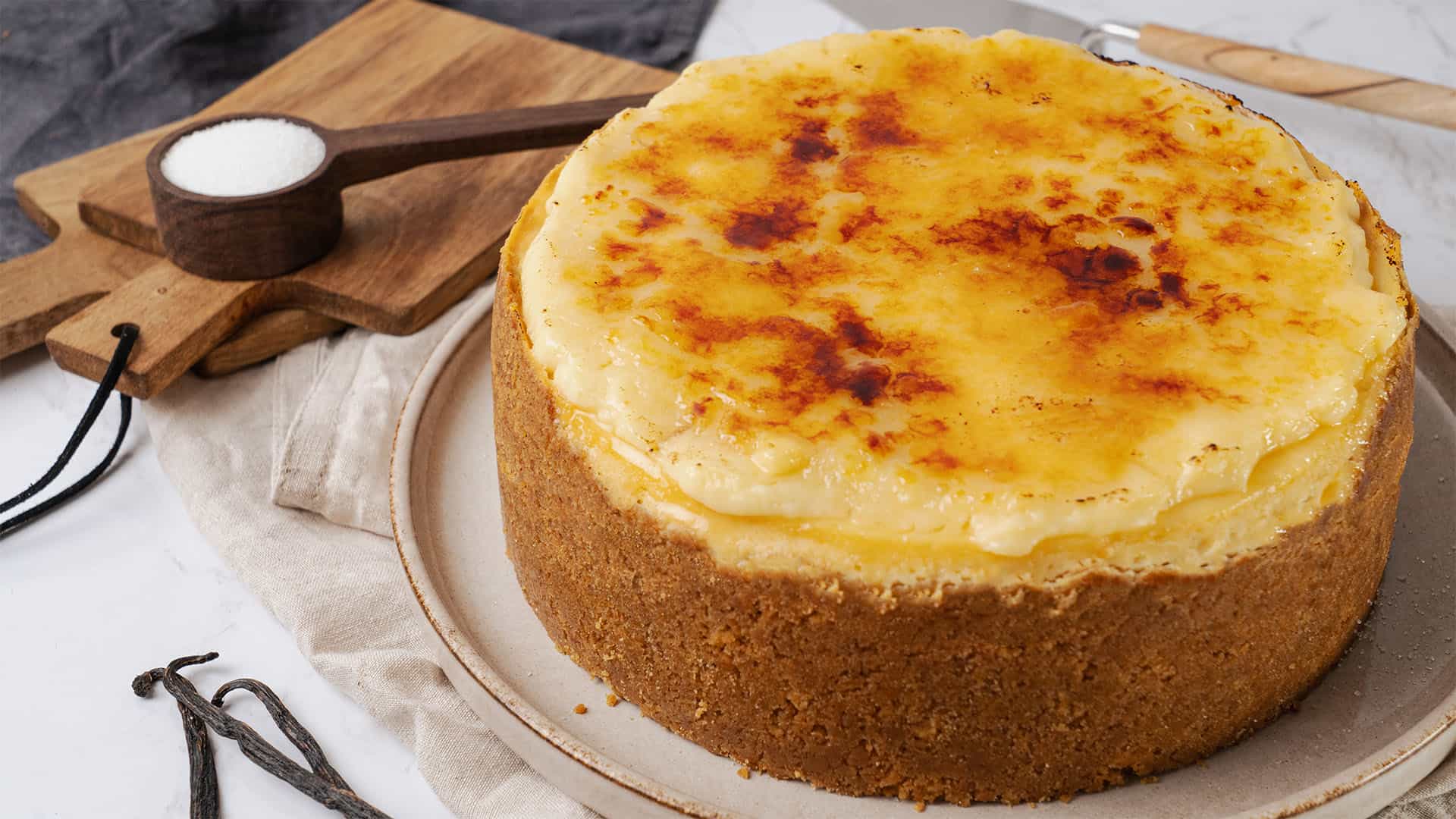 Creme brulee cheesecake.