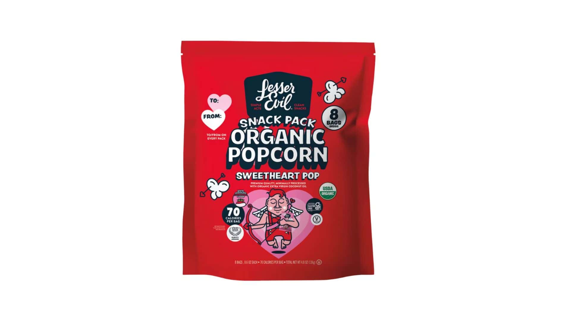 Organic sweetheart pop popcorn multipack