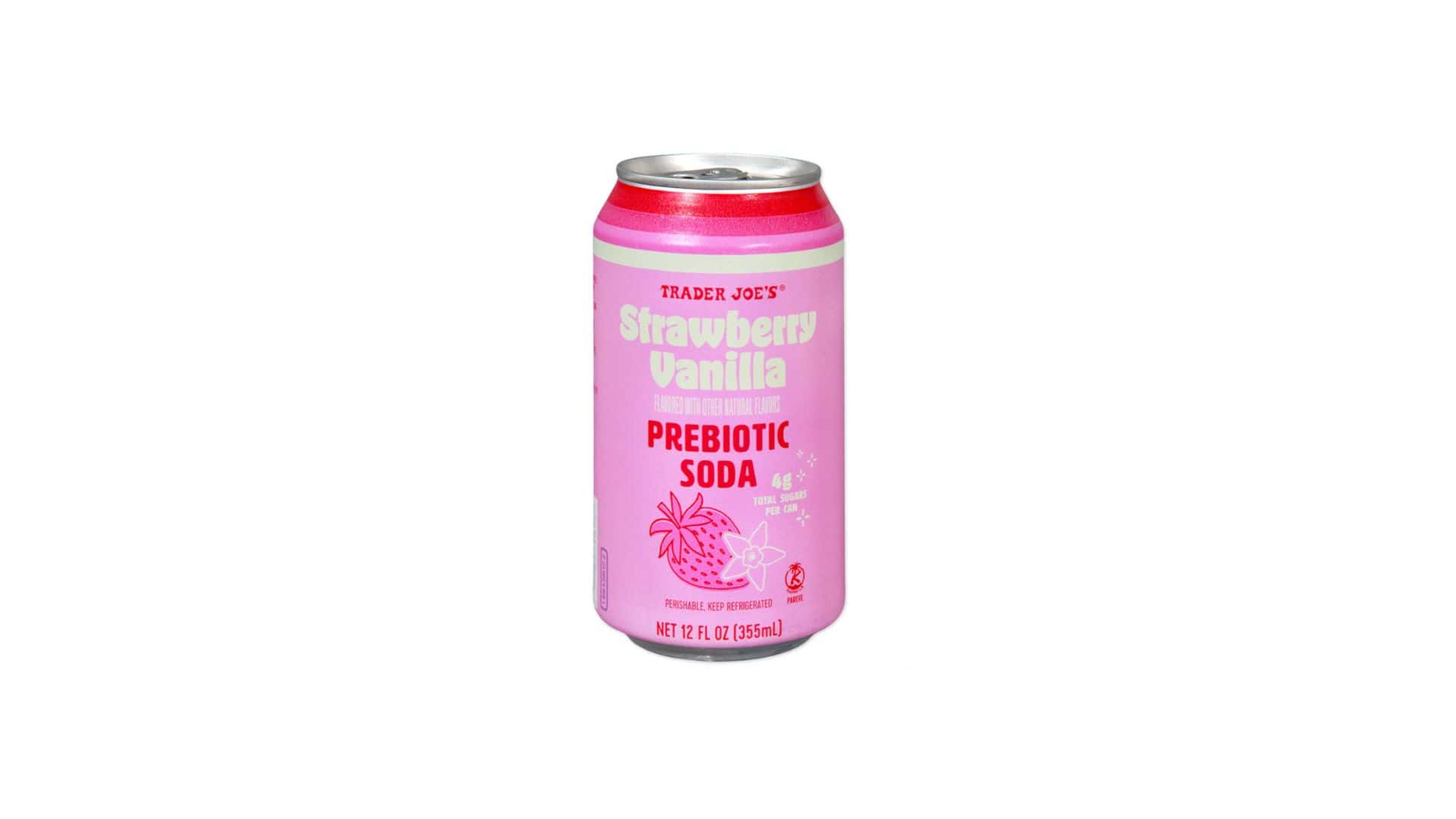 Strawberry vanilla prebiotic soda