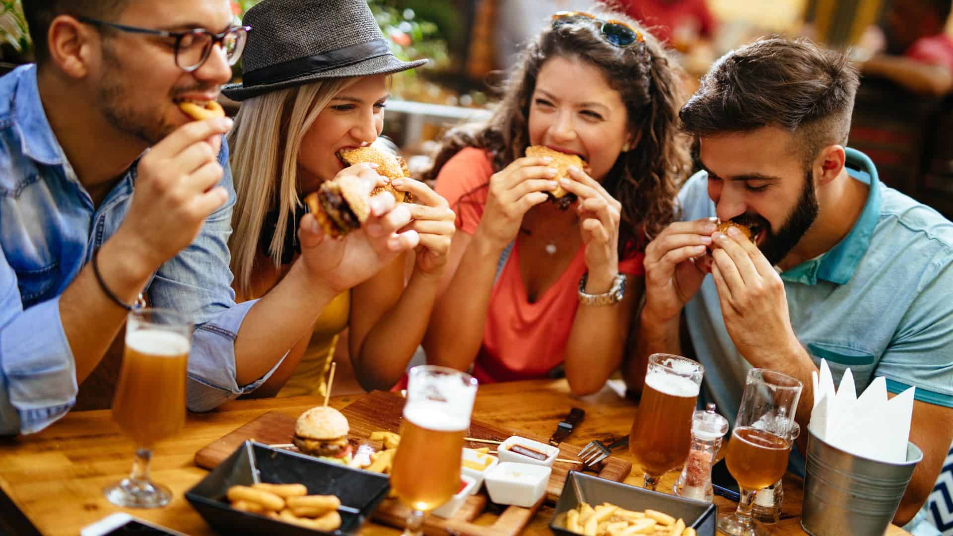 eating fast food
