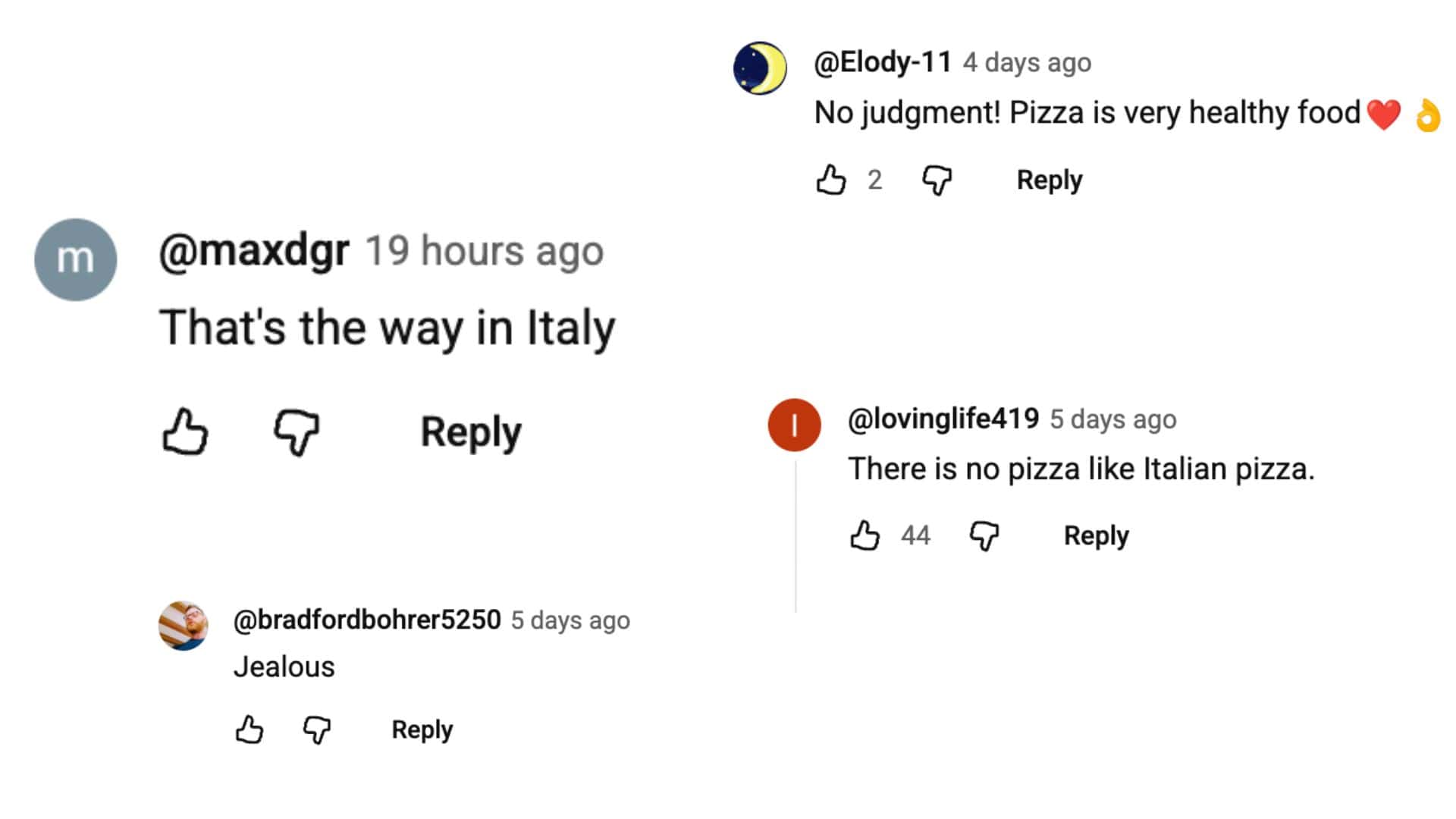 pizza comments