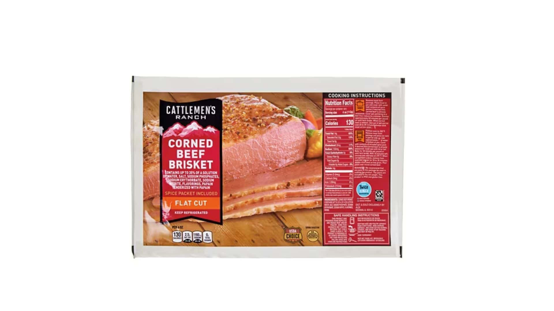 Flat cut corned beef brisket