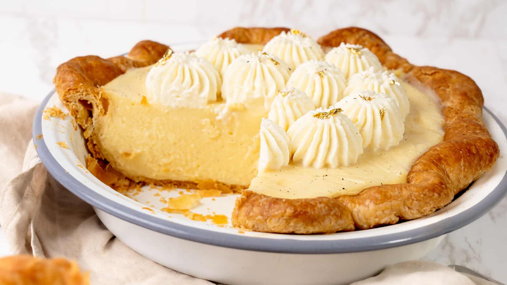 Vanilla Pie on a plate.
