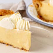 a slice of Vanilla Pie on a plate.
