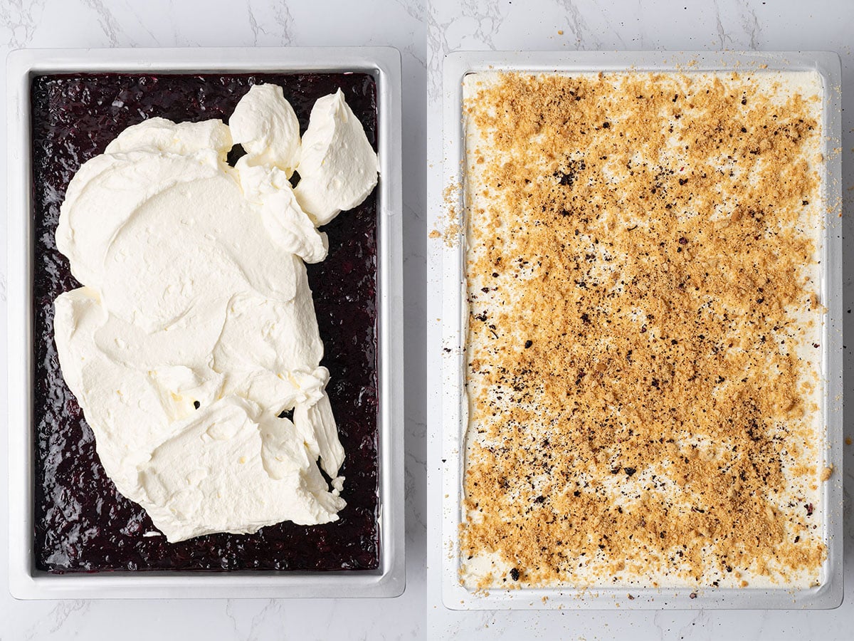 Top with homemade whipped cream and crushed graham crackers.