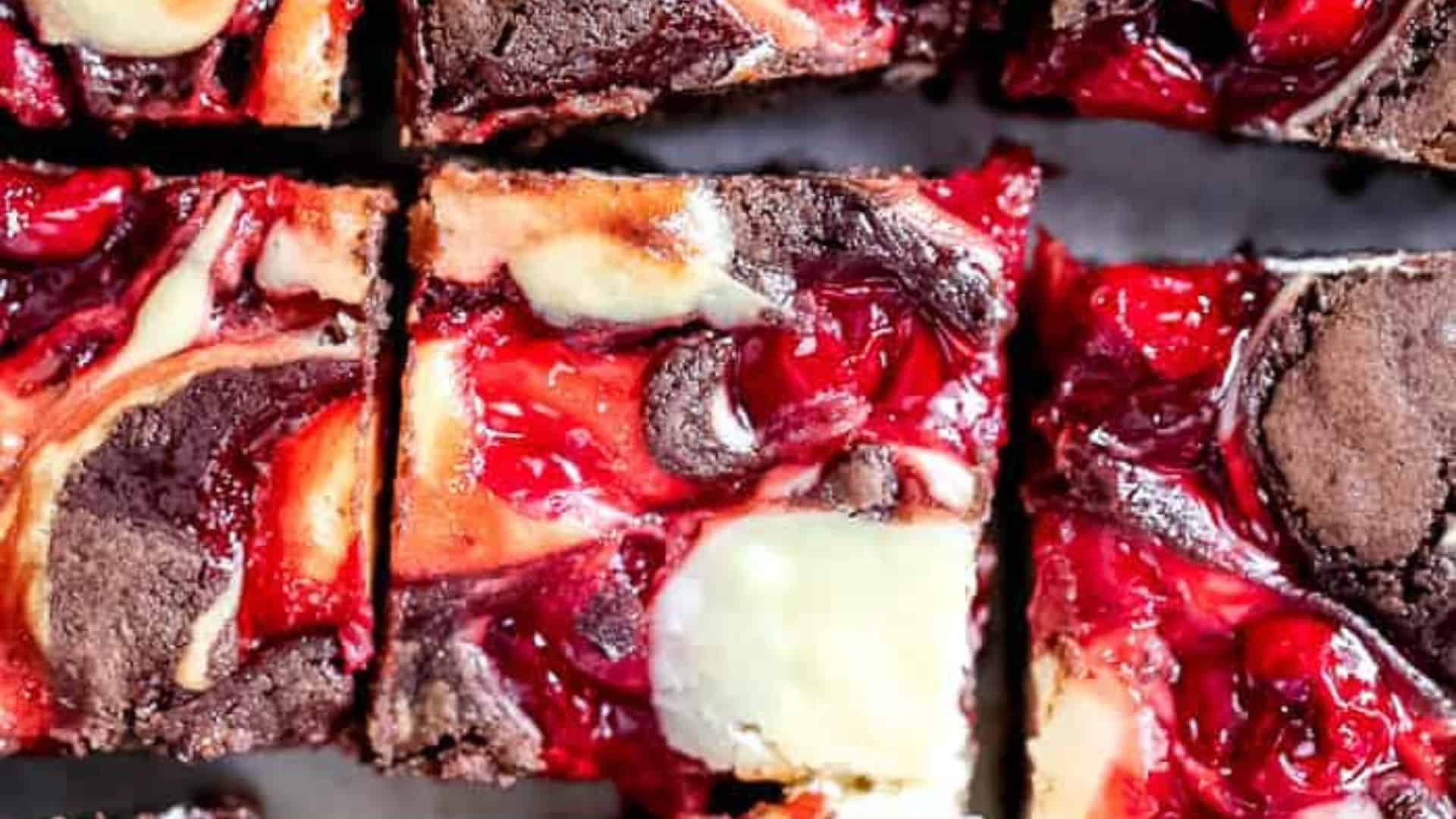 Cherry Cheesecake Swirl Brownies.