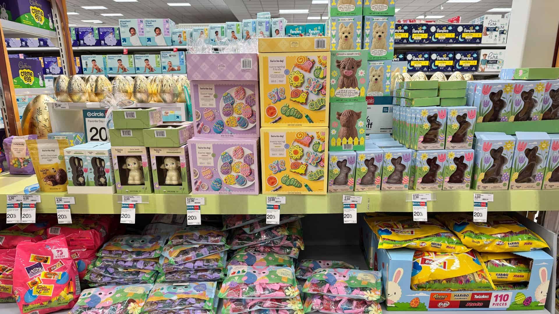 Large Easter candy display at a Target store